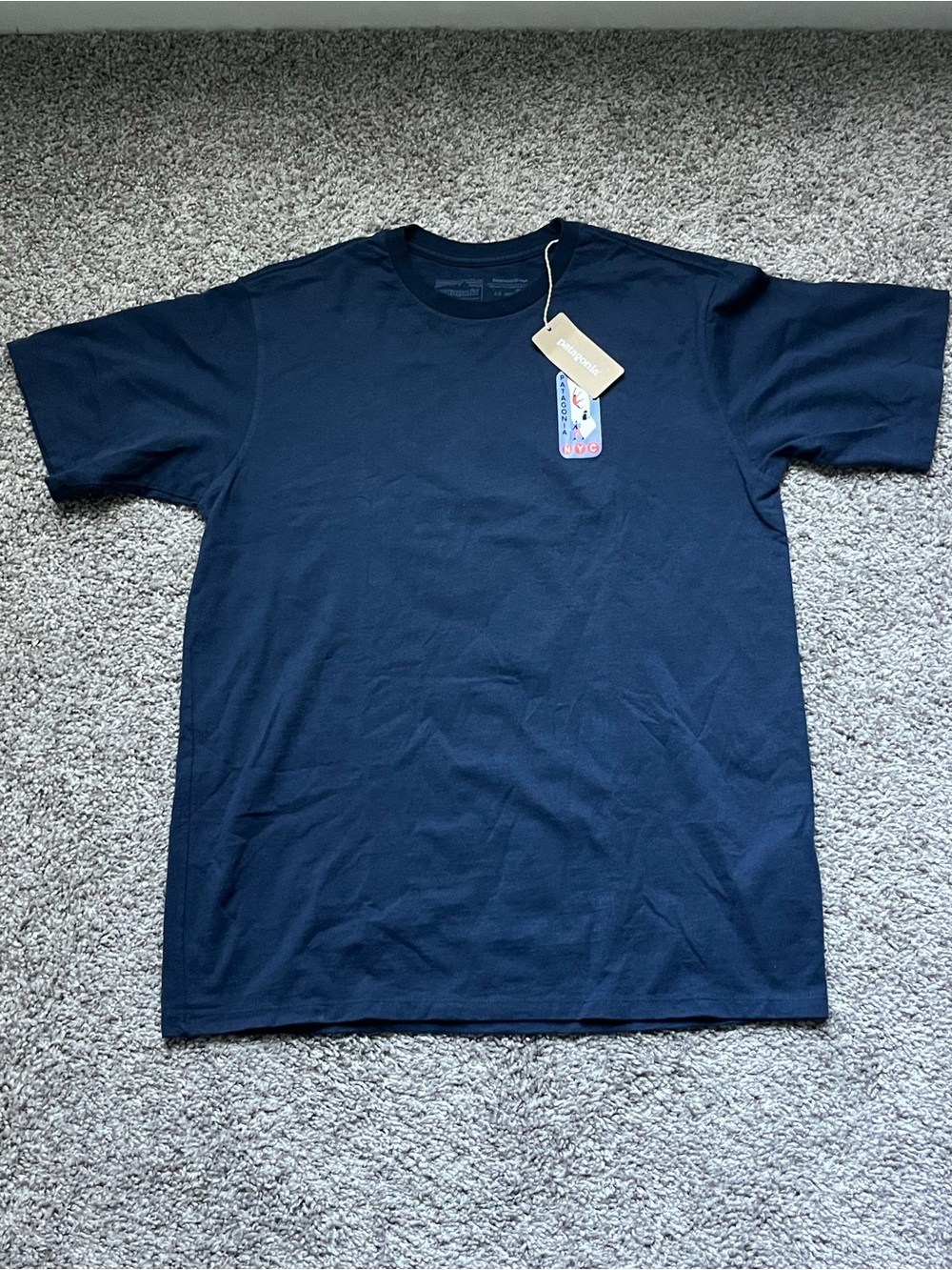 NYC Patagonia Navy Short Sleeve Crewneck T‑Shirt